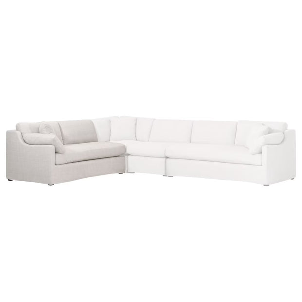 Essentials For Living Lena Modular Slipcover 2-Seat Left Slope Arm Sofa ~ Bisque, Espresso