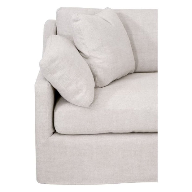 Essentials For Living Lena Modular Slipcover 2-Seat Left Slope Arm Sofa ~ Bisque, Espresso