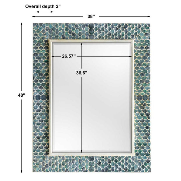 Uttermost Makaria Blue Mermaid Scales Mirror