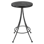 Uttermost Sona Matte Black Wood Seat Counter Stool With Black Iron Base
