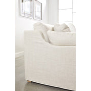 Essentials For Living Lena Modular Slipcover 2-Seat Left Slope Arm Sofa ~ Bisque, Espresso