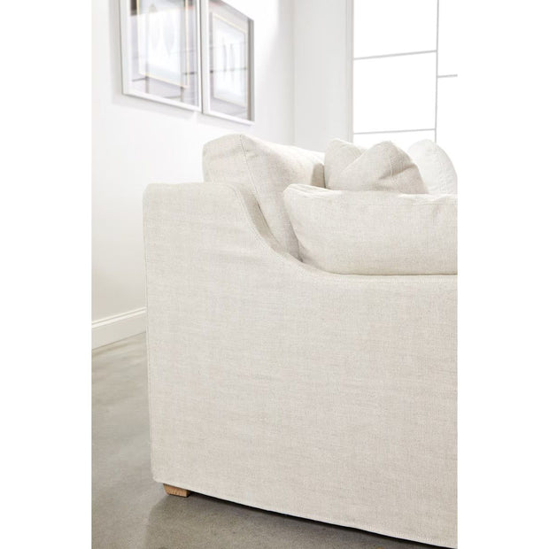 Essentials For Living Lena Modular Slipcover 2-Seat Left Slope Arm Sofa ~ Bisque, Espresso