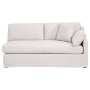 Essentials For Living Lena Modular Slipcover 2-Seat Right Slope Arm Sofa~ Bisque, Espresso