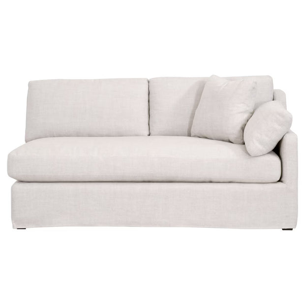 Essentials For Living Lena Modular Slipcover 2-Seat Right Slope Arm Sofa~ Bisque, Espresso