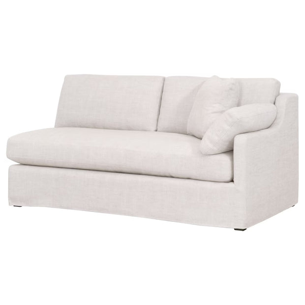 Essentials For Living Lena Modular Slipcover 2-Seat Right Slope Arm Sofa~ Bisque, Espresso