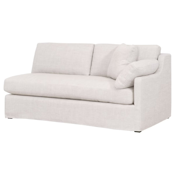 Essentials For Living Lena Modular Slipcover 2-Seat Right Slope Arm Sofa~ Bisque, Espresso