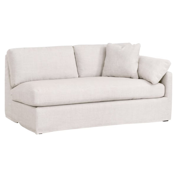 Essentials For Living Lena Modular Slipcover 2-Seat Right Slope Arm Sofa~ Bisque, Espresso