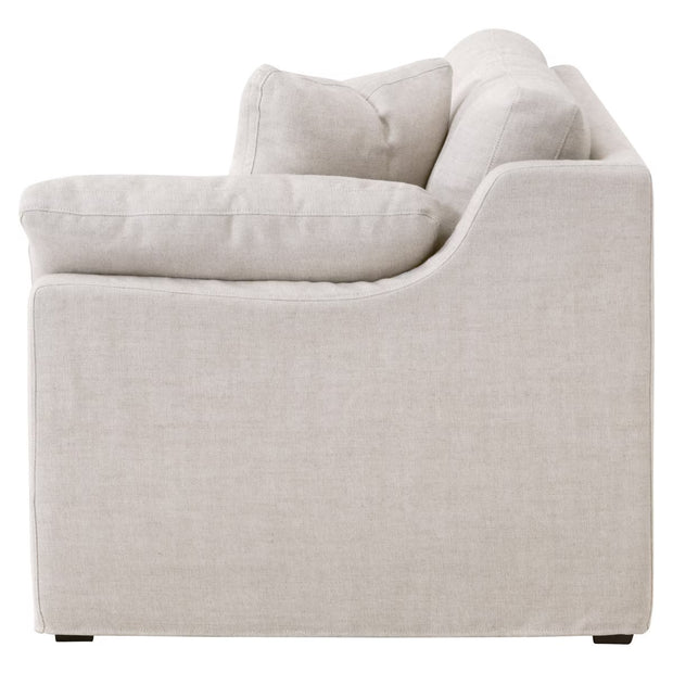 Essentials For Living Lena Modular Slipcover 2-Seat Right Slope Arm Sofa~ Bisque, Espresso