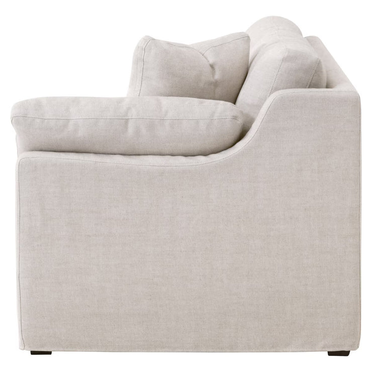 Essentials For Living Lena Modular Slipcover 2-Seat Right Slope Arm Sofa~ Bisque, Espresso