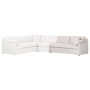 Essentials For Living Lena Modular Slipcover 2-Seat Right Slope Arm Sofa~ Bisque, Espresso