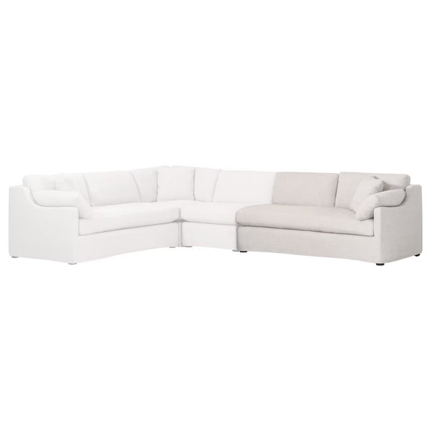 Essentials For Living Lena Modular Slipcover 2-Seat Right Slope Arm Sofa~ Bisque, Espresso