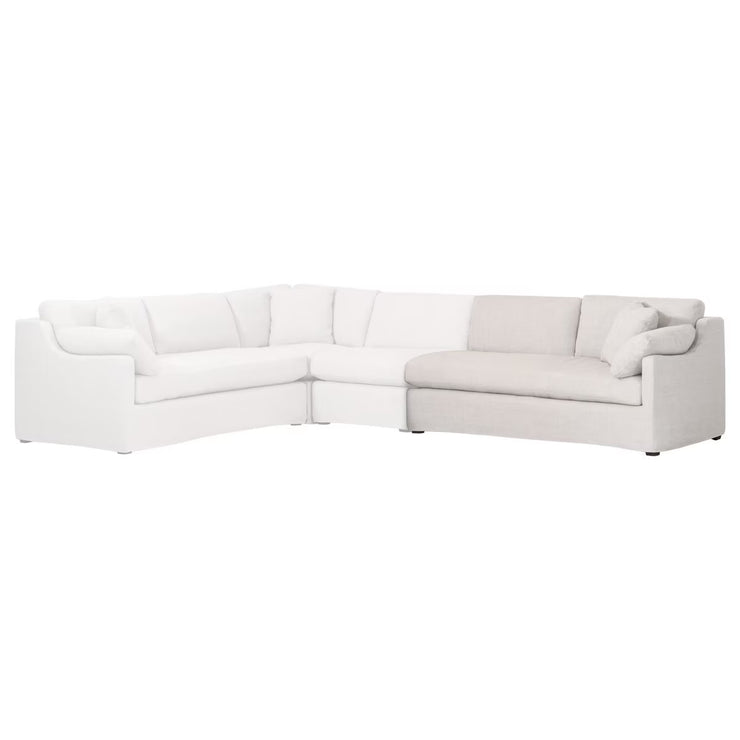 Essentials For Living Lena Modular Slipcover 2-Seat Right Slope Arm Sofa~ Bisque, Espresso