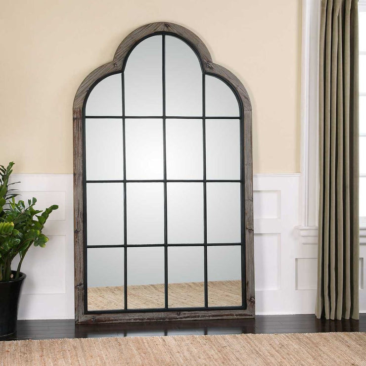 Uttermost Gavorrano Pine Gray Wash Arch Mirror