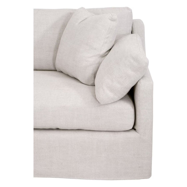 Essentials For Living Lena Modular Slipcover 2-Seat Right Slope Arm Sofa~ Bisque, Espresso