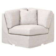Essentials For Living Lena Modular Slipcover Corner Chair ~ Bisque, Espresso