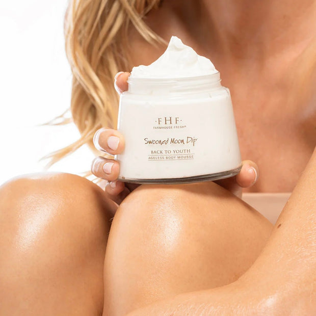 Farmhouse Fresh Swooned Moon Dip Ageless Body Mousse 8oz. Glass Jar