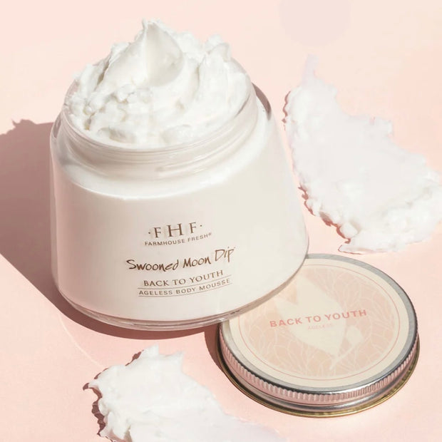 Farmhouse Fresh Swooned Moon Dip Ageless Body Mousse 8oz. Glass Jar