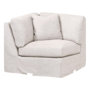 Essentials For Living Lena Modular Slipcover Corner Chair ~ Bisque, Espresso