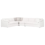 Essentials For Living Lena Modular Slipcover Corner Chair ~ Bisque, Espresso