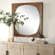 Uttermost Garonne Solid Pine Wood Square Mirror