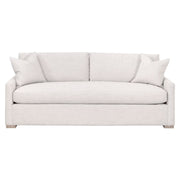 Essentials For Living Clara 86” Arm Queen Sleeper Sofa ~ Performance Stone Basketweave, Natural Gray Oak