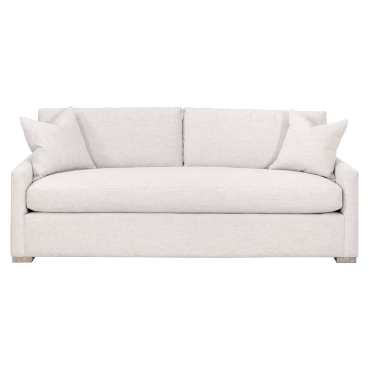 Essentials For Living Clara 86” Arm Queen Sleeper Sofa ~ Performance Stone Basketweave, Natural Gray Oak