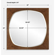 Uttermost Garonne Solid Pine Wood Square Mirror