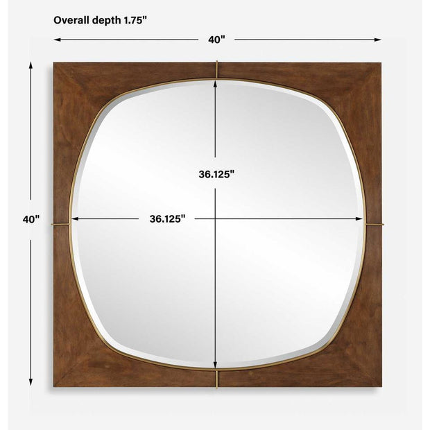 Uttermost Garonne Solid Pine Wood Square Mirror