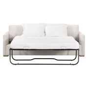 Essentials For Living Clara 86” Arm Queen Sleeper Sofa ~ Performance Stone Basketweave, Natural Gray Oak