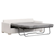 Essentials For Living Clara 86” Arm Queen Sleeper Sofa ~ Performance Stone Basketweave, Natural Gray Oak