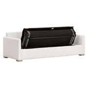 Essentials For Living Clara 86” Arm Queen Sleeper Sofa ~ Performance Stone Basketweave, Natural Gray Oak