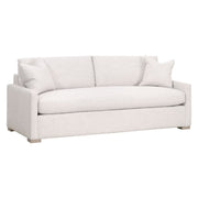 Essentials For Living Clara 86” Arm Queen Sleeper Sofa ~ Performance Stone Basketweave, Natural Gray Oak