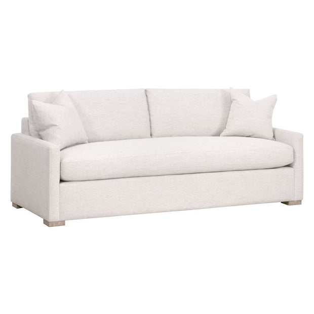 Essentials For Living Clara 86” Arm Queen Sleeper Sofa ~ Performance Stone Basketweave, Natural Gray Oak