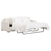 Essentials For Living Clara 86” Arm Queen Sleeper Sofa ~ Performance Stone Basketweave, Natural Gray Oak