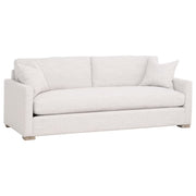 Essentials For Living Clara 86” Slim Arm Sofa ~ Performance Stone Basketweave, Natural Gray Oak