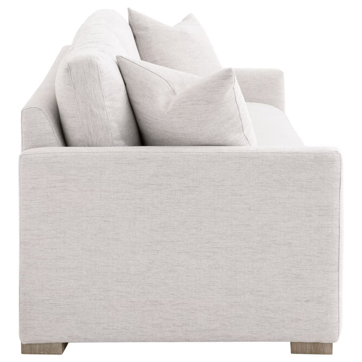 Essentials For Living Clara 86” Slim Arm Sofa ~ Performance Stone Basketweave, Natural Gray Oak