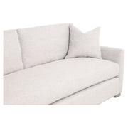 Essentials For Living Clara 86” Slim Arm Sofa ~ Performance Stone Basketweave, Natural Gray Oak