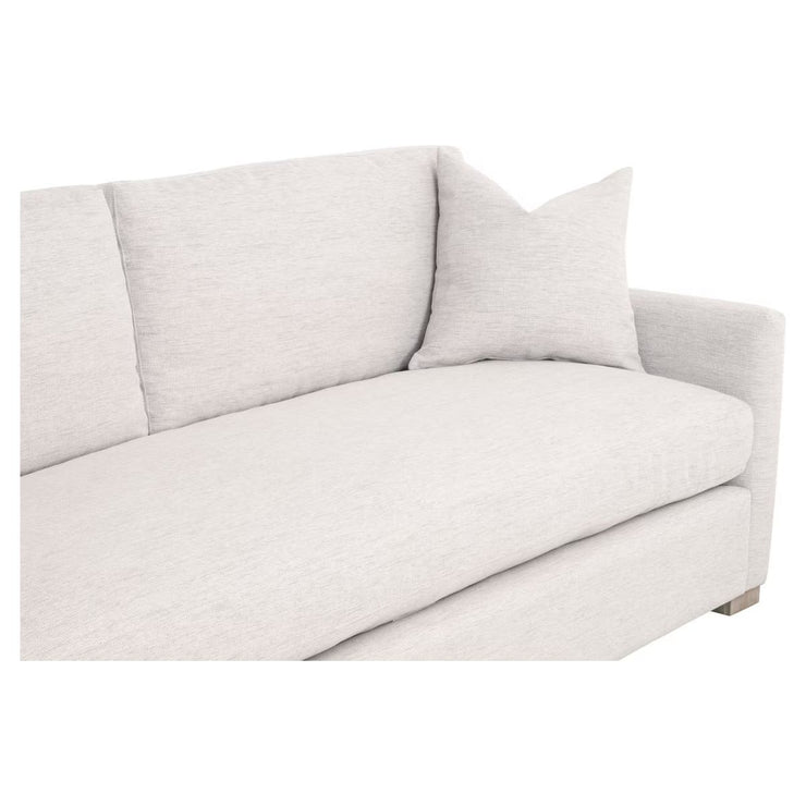 Essentials For Living Clara 86” Slim Arm Sofa ~ Performance Stone Basketweave, Natural Gray Oak