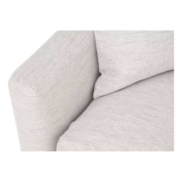 Essentials For Living Clara 86” Slim Arm Sofa ~ Performance Stone Basketweave, Natural Gray Oak