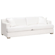 Essentials For Living Dean 92” California Casual Sofa ~ LiveSmart Boucle-Snow, Natural Gray Oak