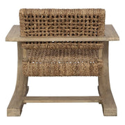 Uttermost Rehema Modern Bohemian Natural Woven Seat with Curved Driftwood Frame Accent Armchair