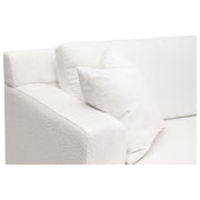 Essentials For Living Dean 92” California Casual Sofa ~ LiveSmart Boucle-Snow, Natural Gray Oak