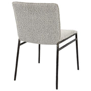 Uttermost Jacobsen Gray Boucle Fabric With Aged Black Iron Dining Chair