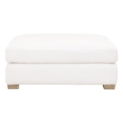 Essentials For Living Dean California Casual Ottoman ~ LiveSmart Boucle-Snow, Natural Gray Oak