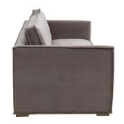 Essentials For Living Easton 96” Flange Sofa ~ Drift Velvet, Natural Gray Oak