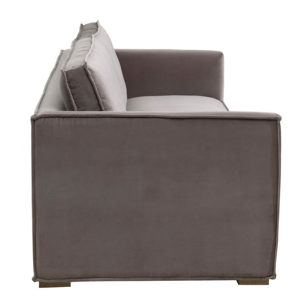 Essentials For Living Easton 96” Flange Sofa ~ Drift Velvet, Natural Gray Oak