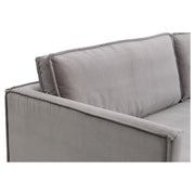Essentials For Living Easton 96” Flange Sofa ~ Drift Velvet, Natural Gray Oak