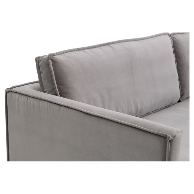 Essentials For Living Easton 96” Flange Sofa ~ Drift Velvet, Natural Gray Oak