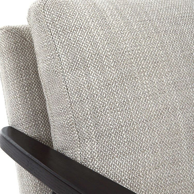 Uttermost Sebastian Ivory and Beige Fabric With Dark Bronze Iron Accent Chair