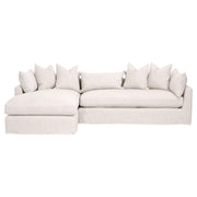 Essentials For Living Haven 110” Lounge Slipcovered LF Sectional ~ Bisque